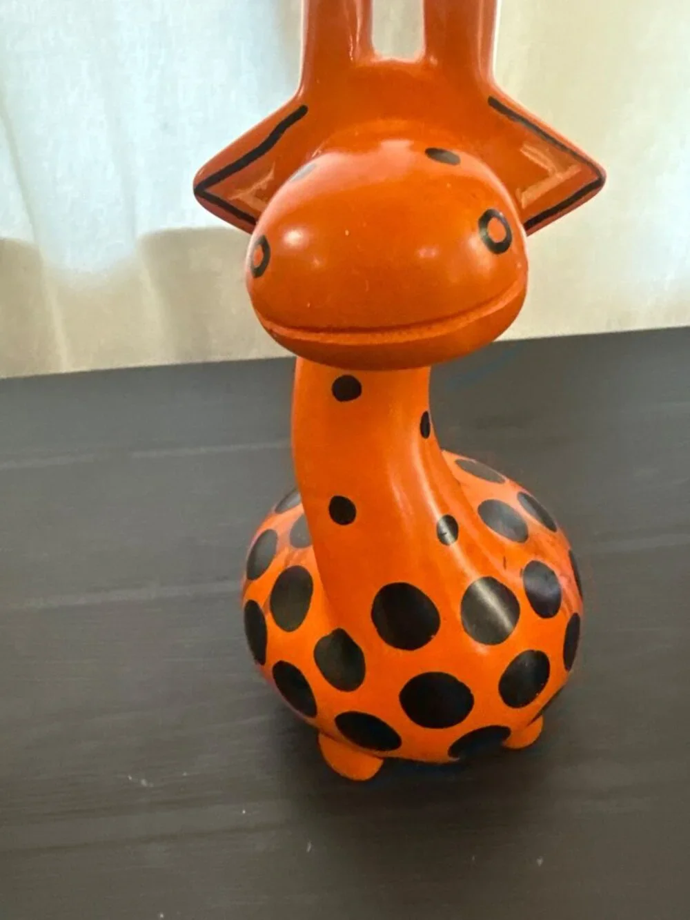 HOUSE HIPPO-Hand-Painted Animal Figurines - Red Hippo Green Giraffe/Orange Giraf